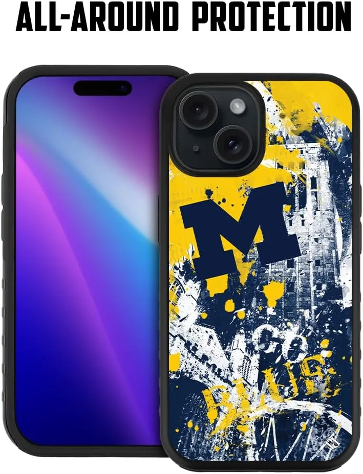 Guard Dog Case Compatible with iPhone 15 - Military Grade - Rugged Two Piece Protection - Collegiate Licensed - Michigan Wolverines - by Paulson Designs