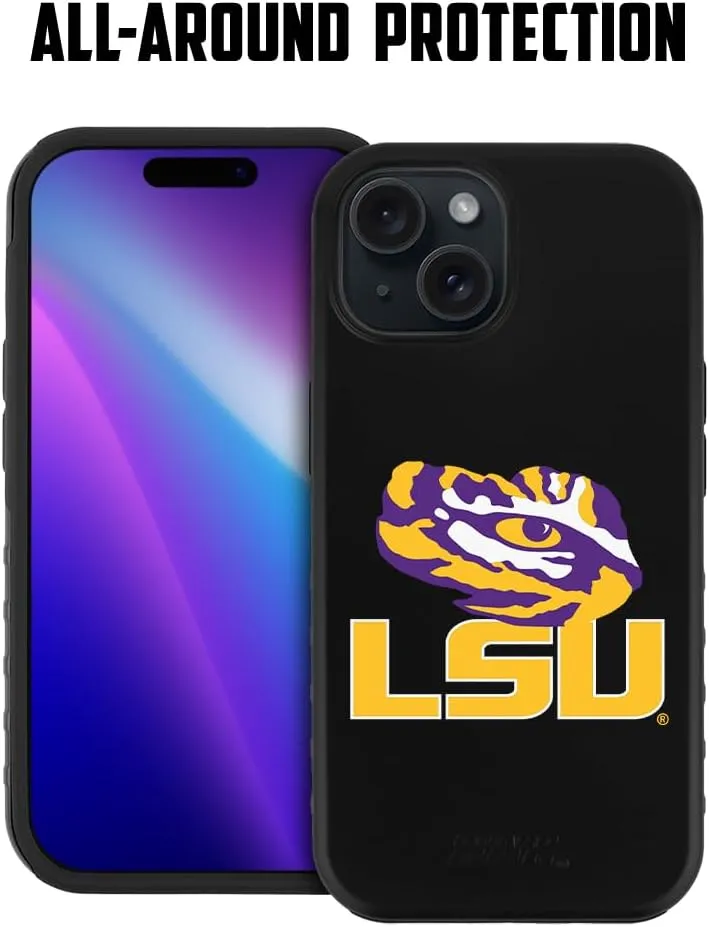 Guard Dog Case Compatible with iPhone 15 Plus - Compatible with MagSafe - Military Grade - Rugged Two Piece Protection - Collegiate Licensed - LSU Tigers - Logo