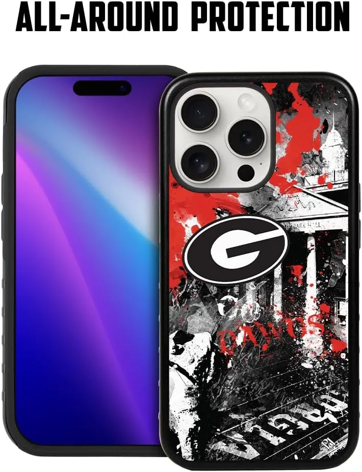 Guard Dog Case Compatible with iPhone 15 Pro Max - Compatible with MagSafe - Military Grade - Rugged Two Piece Protection - Collegiate Licensed - Georgia Bulldogs - by Paulson Designs
