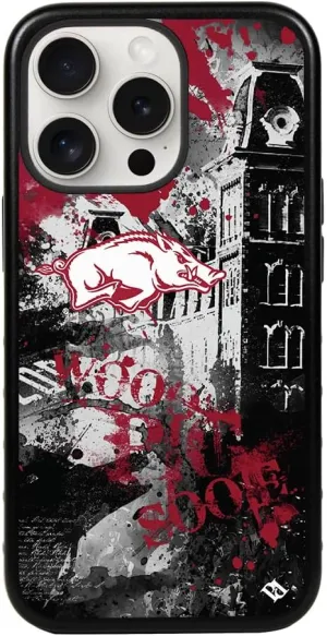 Guard Dog Case Compatible with iPhone 15 Pro Max - Military Grade - Rugged Two Piece Protection - Collegiate Licensed - Arkansas Razorbacks - by Paulson Designs