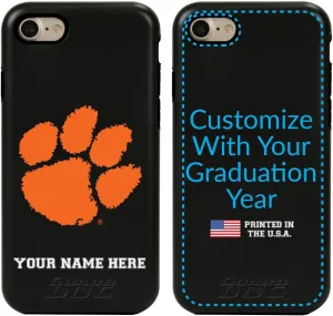 Guard Dog Case Compatible with iPhone 7/8/SE - Military Grade - Rugged Two Piece Protection - Collegiate Licensed - Clemson Tigers - Personalized