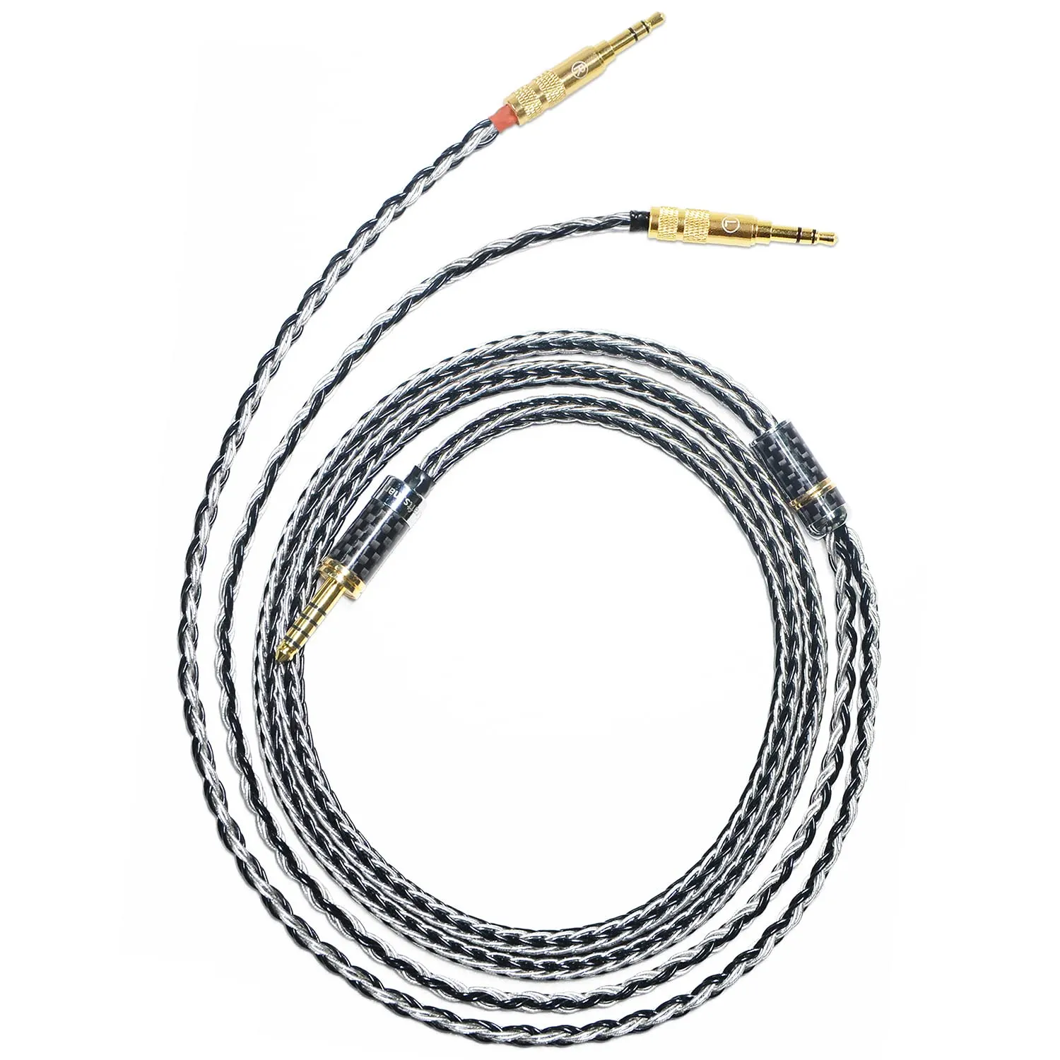 GUCraftsman 16 Strands 7N Single Crystal Copper/Silver Mixed Headphone Cable for Astell&Kern AKT1P AKT5P 2nd Denon AH-D5200 AH-D7200 AH-D9200 AH-D600 JVC HA-SW01 HA-SW02 Final D8000Pro (4Pin XLR Plug)