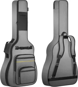 Guitar Bag, Guitar Case Gig Bag with Dual Adjustable Shoulder Strap, Grey