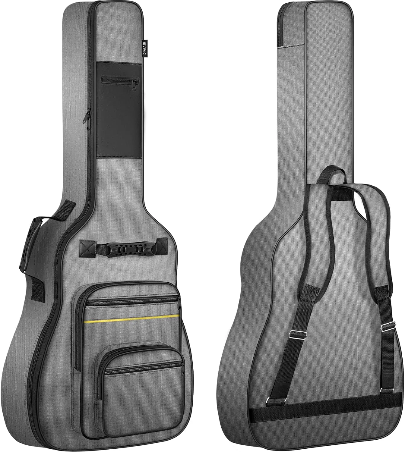 Guitar Bag, Guitar Case Gig Bag with Dual Adjustable Shoulder Strap, Grey