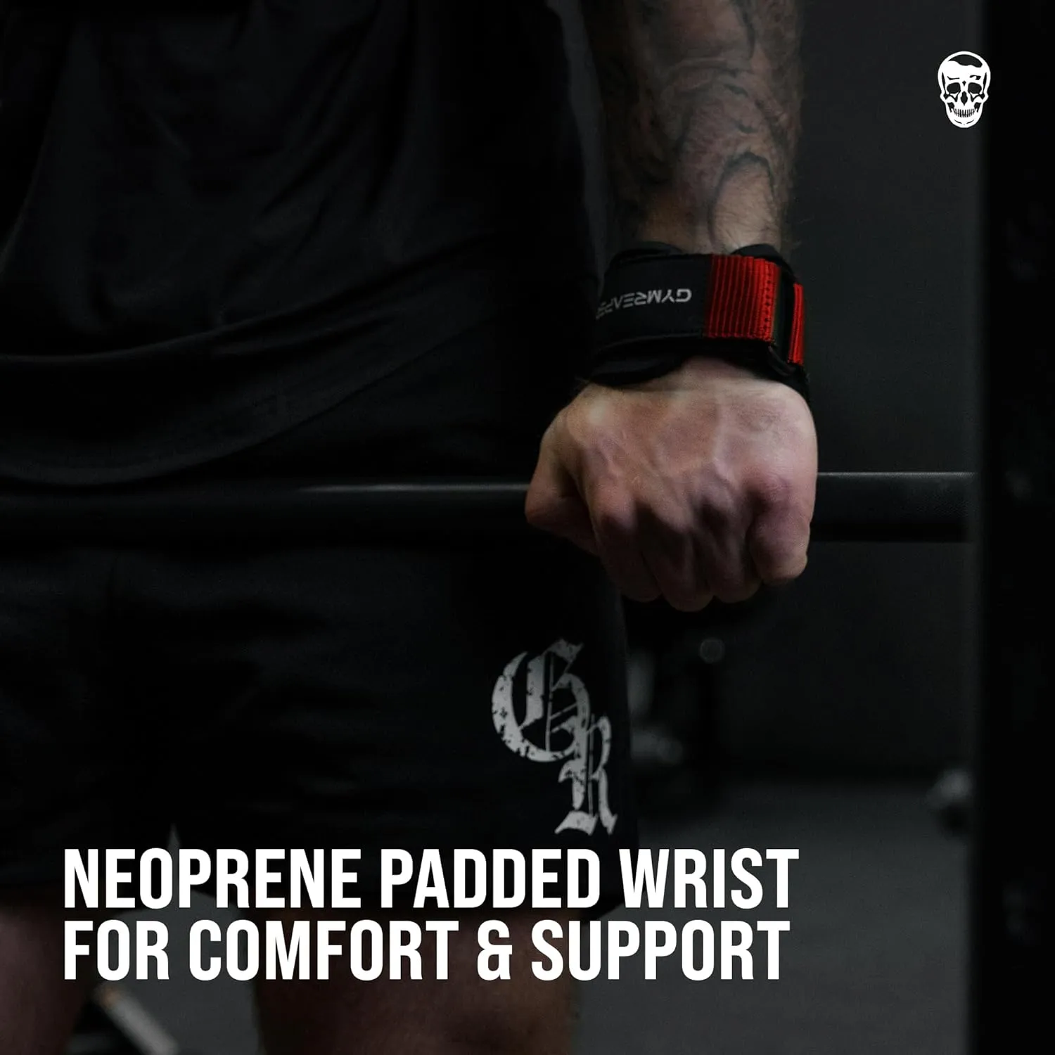 Gymreapers Weight Lifting Grips (Pair) for Heavy Powerlifting, Deadlifts, Rows, Pull Ups, with Neoprene Padded Wrist Wraps Support and Strong Rubber Gloves or Straps for Bodybuilding