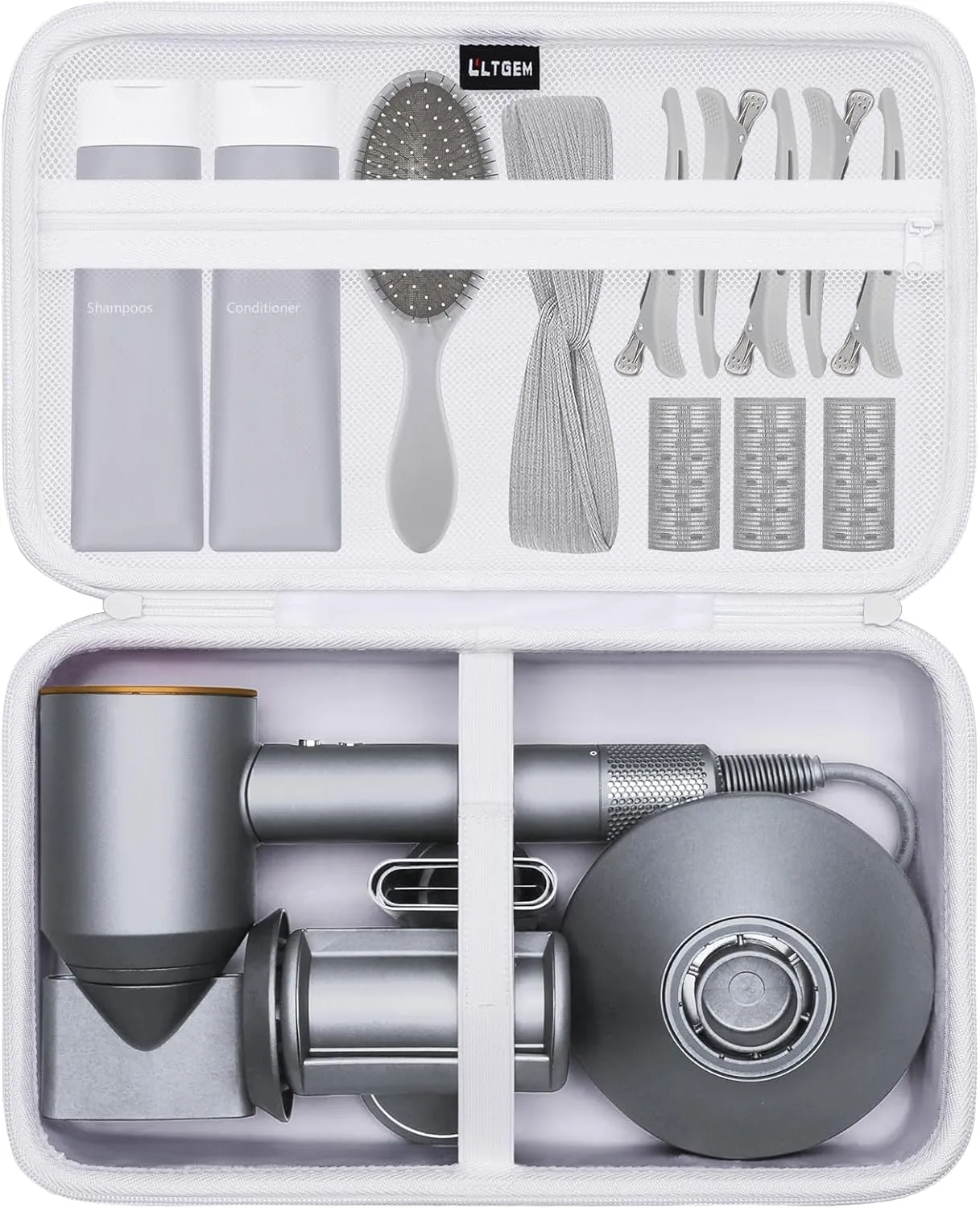 Hair Dryer Case Compatible with Dyson Supersonic Hair Dryer, Laifen SE/SE Lite, Slopehill 1902, Cosy Companions ZCY883, ANNE BETTY Blow Dryer Cases, Blow Dryer Storage Cases, White(Case Only)