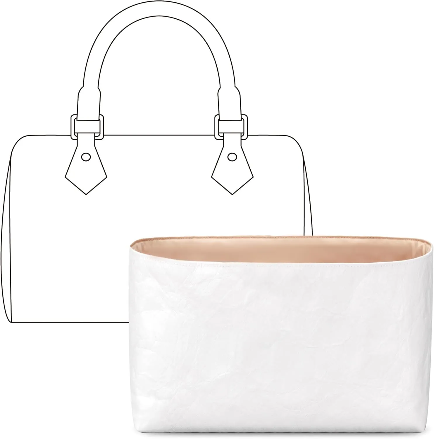 Handbag Organizer Insert for LV Speedy 20, Custom Fit Inside Premium Vanile Lightweight WaterResistant Purse Insert