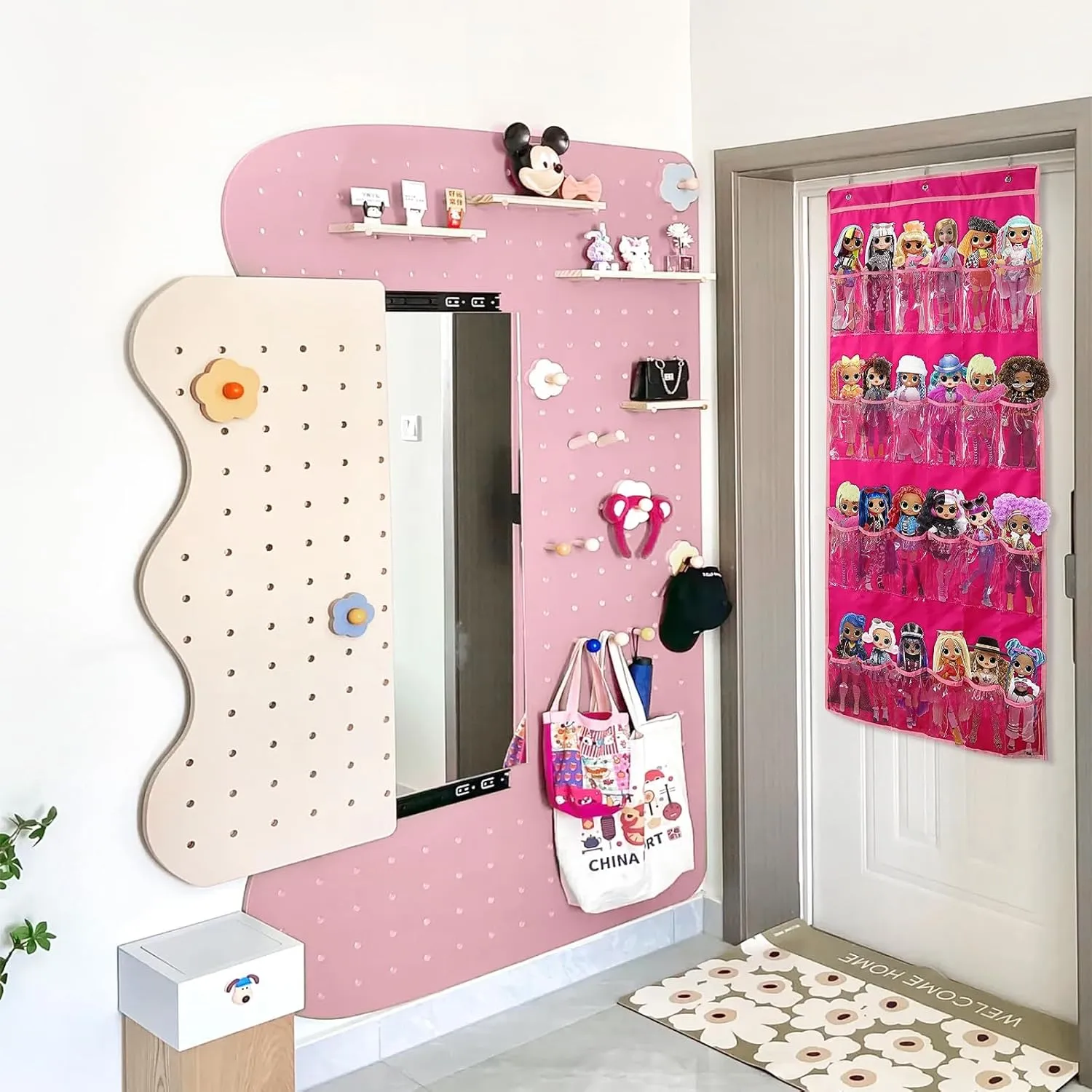 Hanging Over Door Toy Storage Organizer (24 Pockets), Compatible with LOL OMG Dolls Surprise Doll (Toys Not Included), (57.5''x22'')
