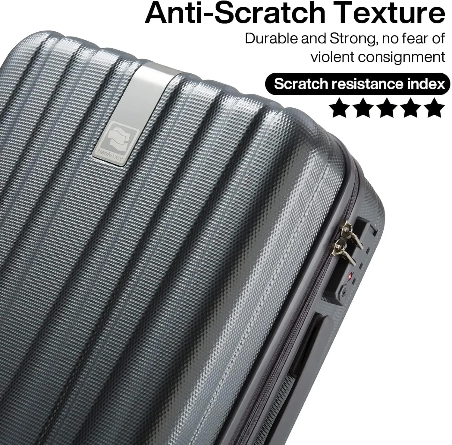 Hanke 20 Inch Carry On Luggage 22x14x9 Airline Approved Lightweight PC Hard Shell Suitcases with Wheels Travel Luggage Rolling Suitcase Travel Luggage Bag for Weekender(Graphite Grey)