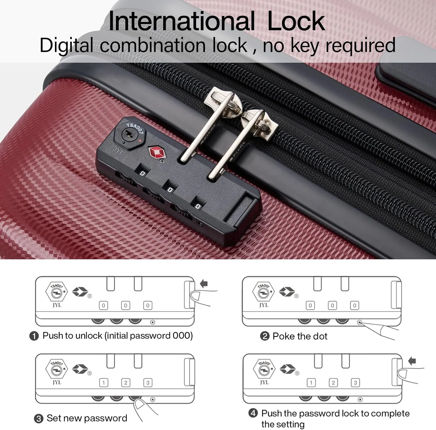 Hanke 29 Inch Expandable Checked Luggage Lightweight PC Hard Shell Luggage Suitcases with Wheels Tsa Luggage Rolling Large Suitcase Travel Luggage Bag for Study Abroad(Burgundy)