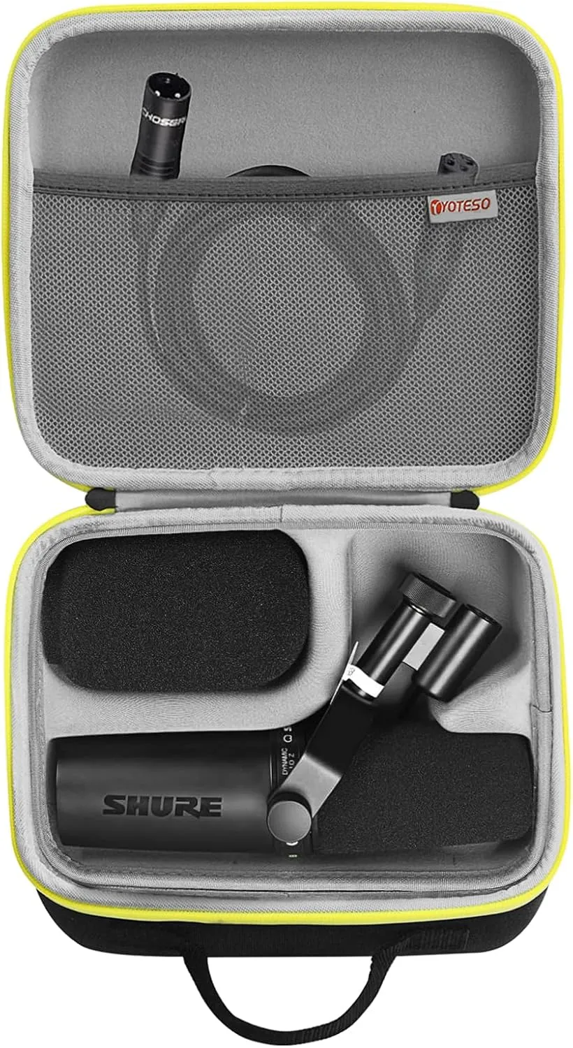 Hard Carrying Case Compatible with Shure SM7dB/MV7 SM7B Vocal Dynamic Microphone for Hard EVA Material for Easy Travel Fits Shure SM7B/MV7/ SM7dB（Case Only）