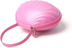 Hard Shell Travel Case for Silicone Bras [A-C Cup] Premium Nubra Organizer Portable Lingerie Underwear Storage Bag (Pink)