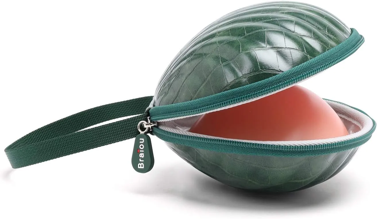 Hard Travel Case for Silicone Bras [A-DD Cup] Premium Nubra Organizer Portable Lingerie Underwear Storage Bag (Crocodile, Green)
