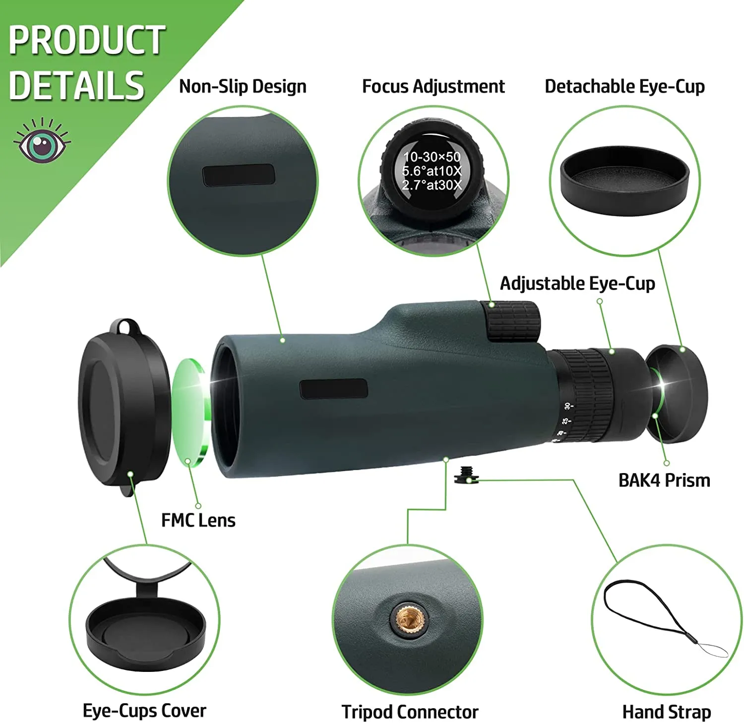 Harnestle Monocular Telescope, 16x52 Zoom Scope Monoculars for Adults Kids Waterproof Compact Monocular for Bird Watching Camping