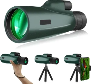 Harnestle Monocular Telescope, 16x52 Zoom Scope Monoculars for Adults Kids Waterproof Compact Monocular for Bird Watching Camping