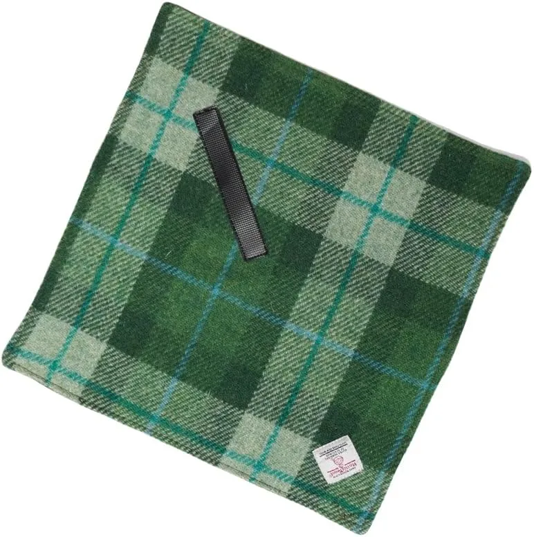 Harris Tweed Camera Wrap, 31x31cm (12.2 inch), Magic Self-Adhesive Protective Cloth with Microfiber Suede Inner, Anti-Scratch Lens Wrapper for DSLR/Camera/Lens/Phone/Accessories(Green Tartan)
