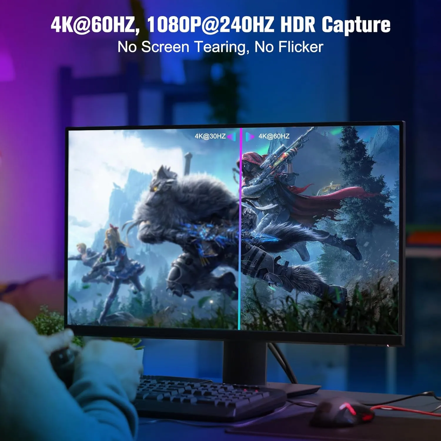 HDMI Capture Card for Streaming and Recording - 4K@60HZ, 1080P@240HZ,HDR VRR Passthrough Near-Zero Latency Video Capture Card for PS5, Xbox Series X/S, Nintendo in OBS™, Twitch,YouTube