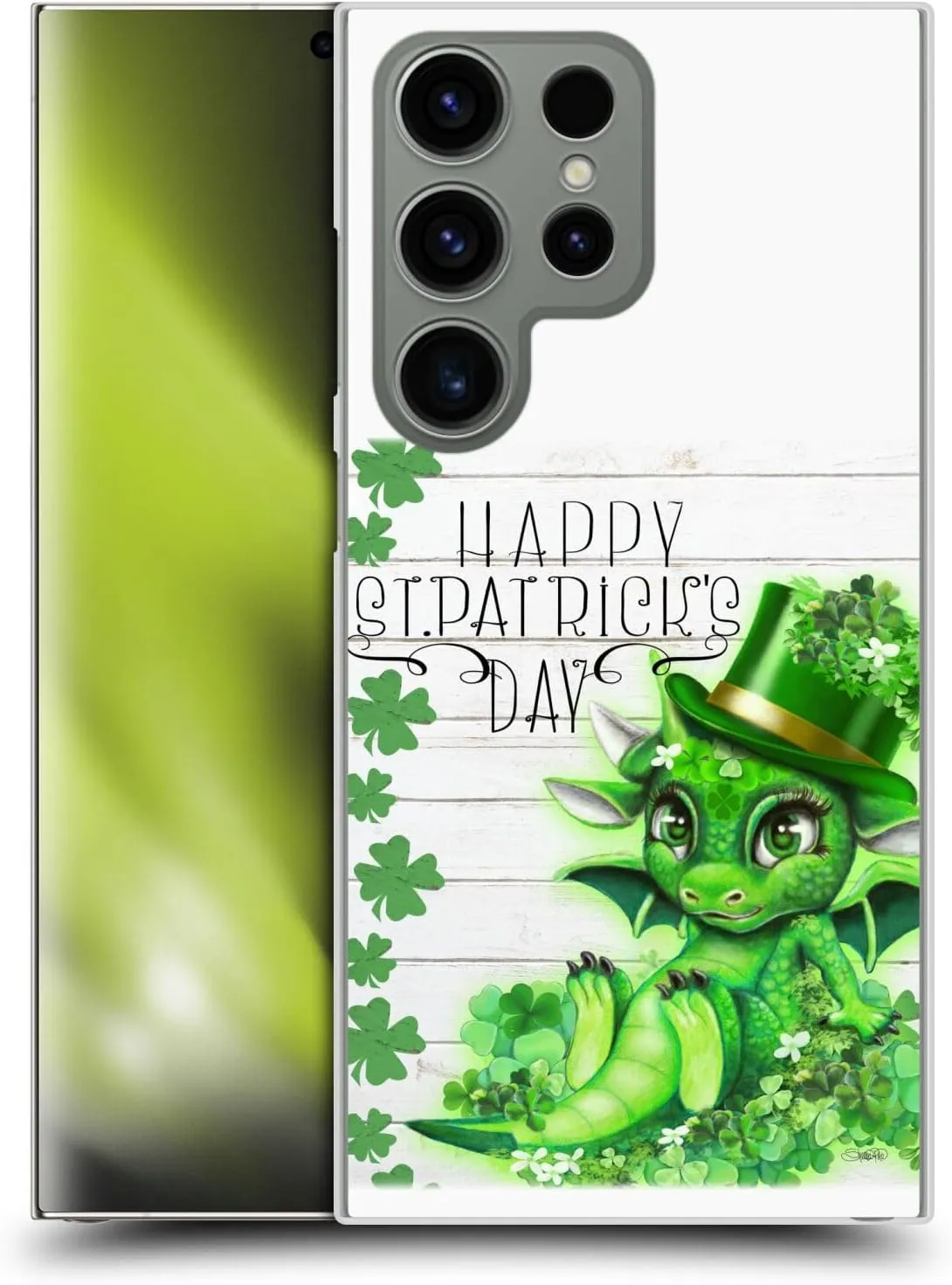 Head Case Designs Officially Licensed Sheena Pike St. Patrick Day Clover Dragon Holiday Hard Back Case Compatible with Samsung Galaxy S24 Ultra 5G