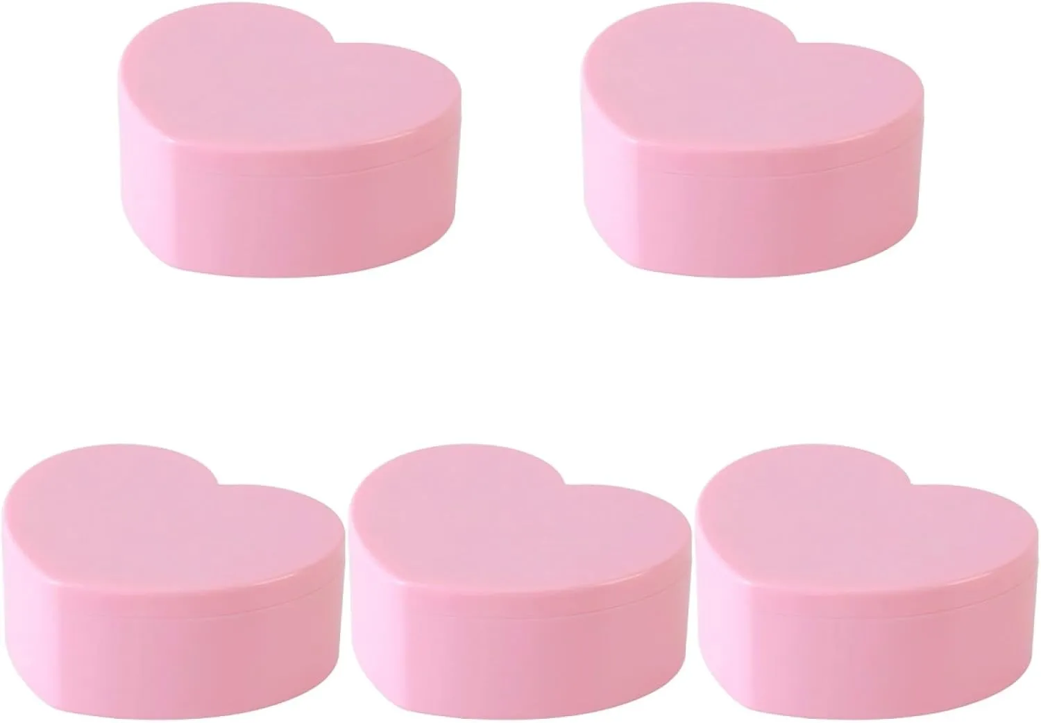 Heart Shape Jewelry Box 5pcs Double Layer Jewelry Case with Mirror Trinket Keepsake Box Makeup Cosmetics Storage Jewelry Organizer for Earring Necklace Bracelet Watch