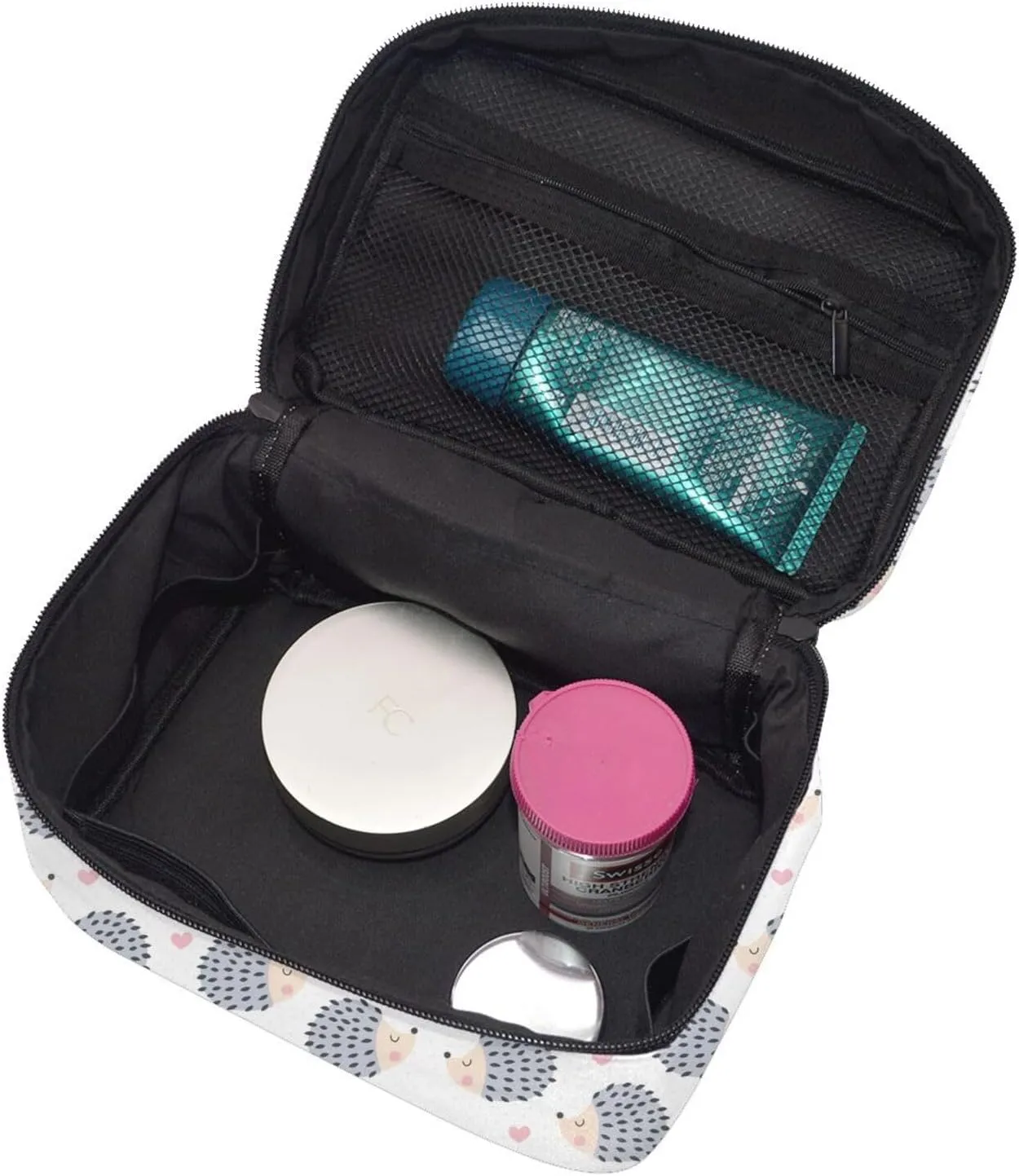 Hedgehog Travel Makeup Bag for Women Large Cosmetic Bags Portable Makeup Organizer Bag Vacation Toiletry Bag Girls Makeup Storage Case