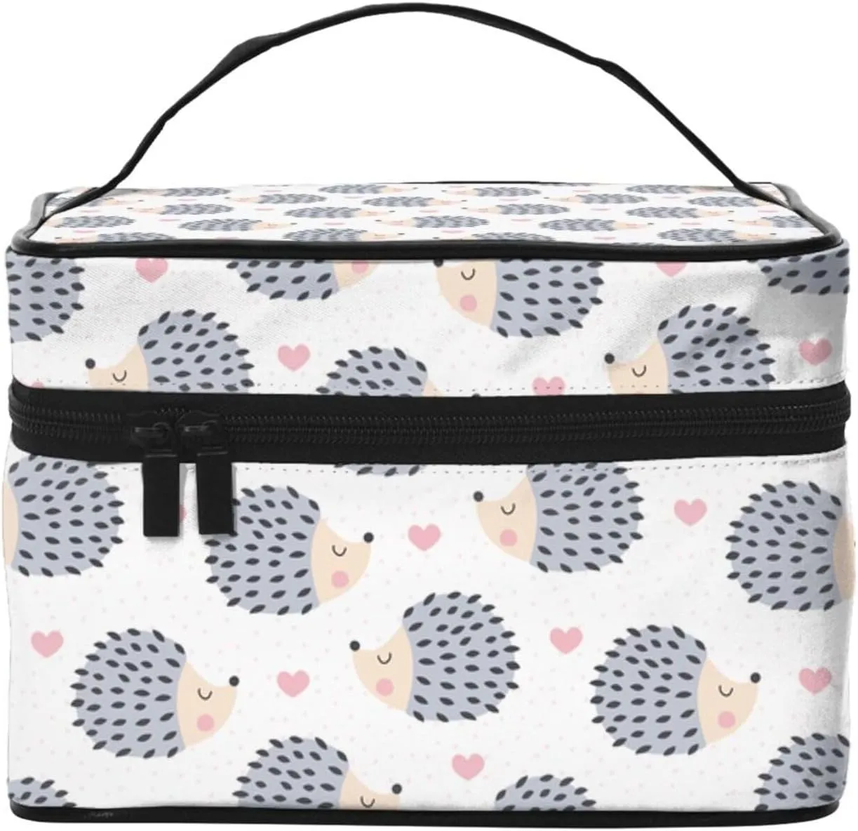 Hedgehog Travel Makeup Bag for Women Large Cosmetic Bags Portable Makeup Organizer Bag Vacation Toiletry Bag Girls Makeup Storage Case