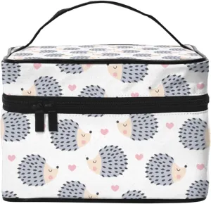 Hedgehog Travel Makeup Bag for Women Large Cosmetic Bags Portable Makeup Organizer Bag Vacation Toiletry Bag Girls Makeup Storage Case