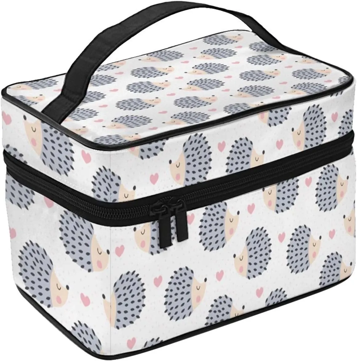 Hedgehog Travel Makeup Bag for Women Large Cosmetic Bags Portable Makeup Organizer Bag Vacation Toiletry Bag Girls Makeup Storage Case