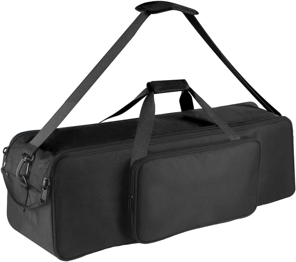 HEMMOTOP Tripod Bag, 31.5x8.3x8.3in Thick Padded Tripod Carrying Case Heavy Duty, Mic Stand Bag with Double Zipper Tent Pole Bag with Large External Pocket Fits Tripod/Micphone stand up to 31 Inches