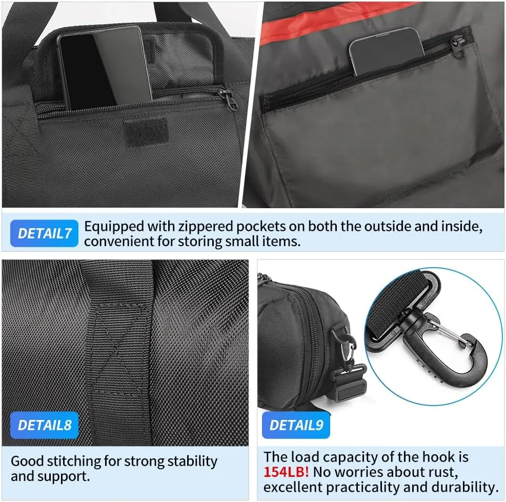 HEMMOTOP Tripod Bag, 47x8.3x8.3 in All Thick Padded Tripod Carrying Case with Shoulder Straps and Handles, Heavy Duty Light Stand Bag with Two Zippered Pockets for Pool Cue, Speaker Stand