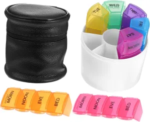 Hemoton 1pc 28 with Monthly Case Carrier Oils Organizer and Travel Cases Morning Oil Hold Medicine Night Assorted Bag Portable Pill Color Days Container Fish