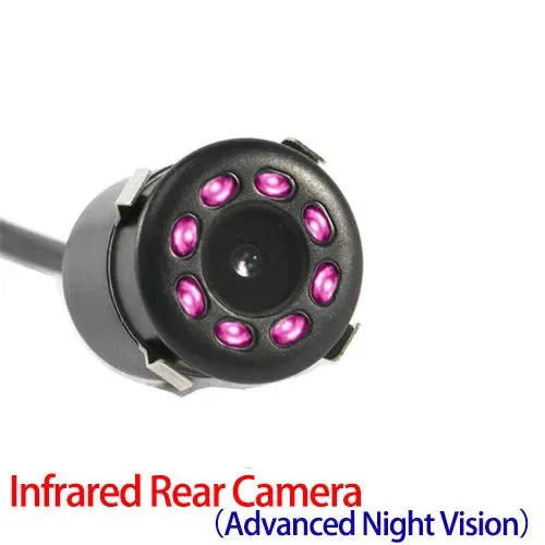 Hippcron Car Rear View Camera 8 LED Night Vision Reversing Auto Parking Monitor CCD Waterproof HD Video