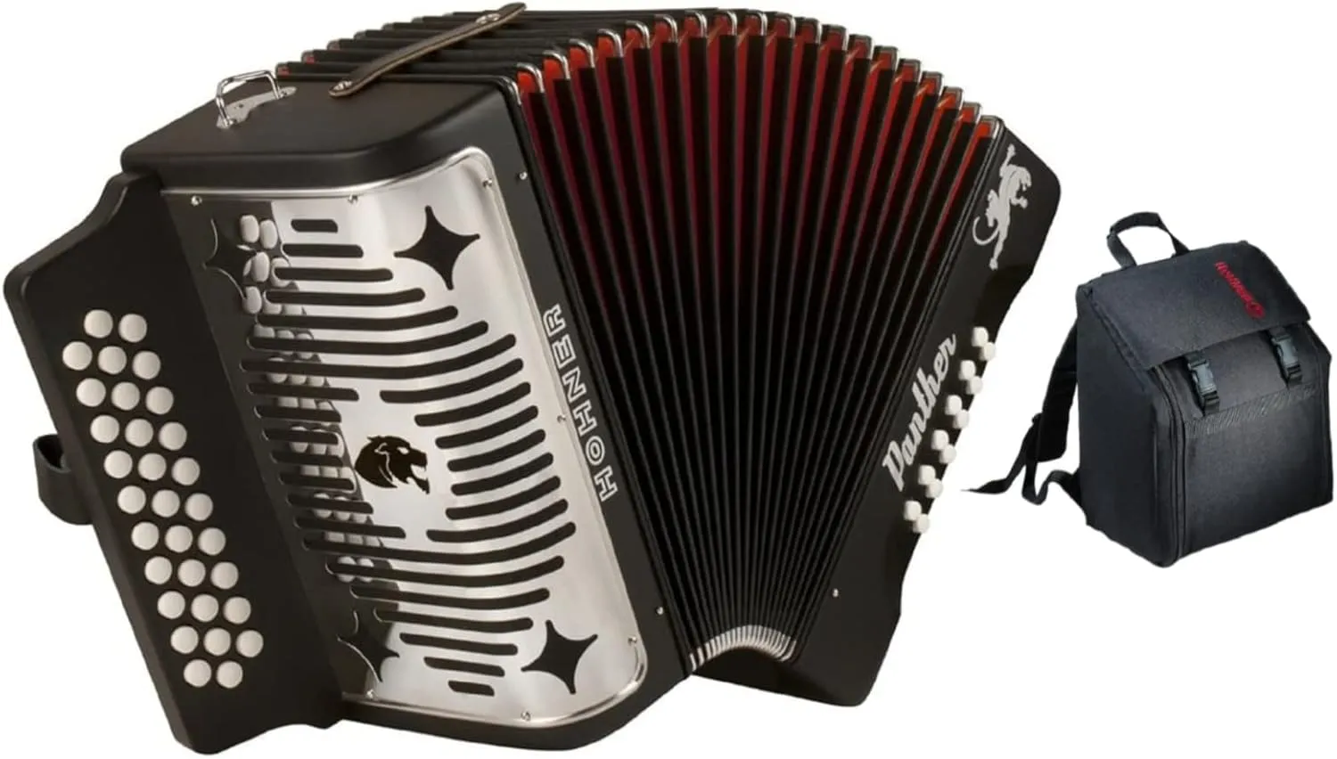 Hohner 3100GB 31-Key Panther Diatonic Accordion with Hohner ABG Gig Bag Bundle (2 Items)