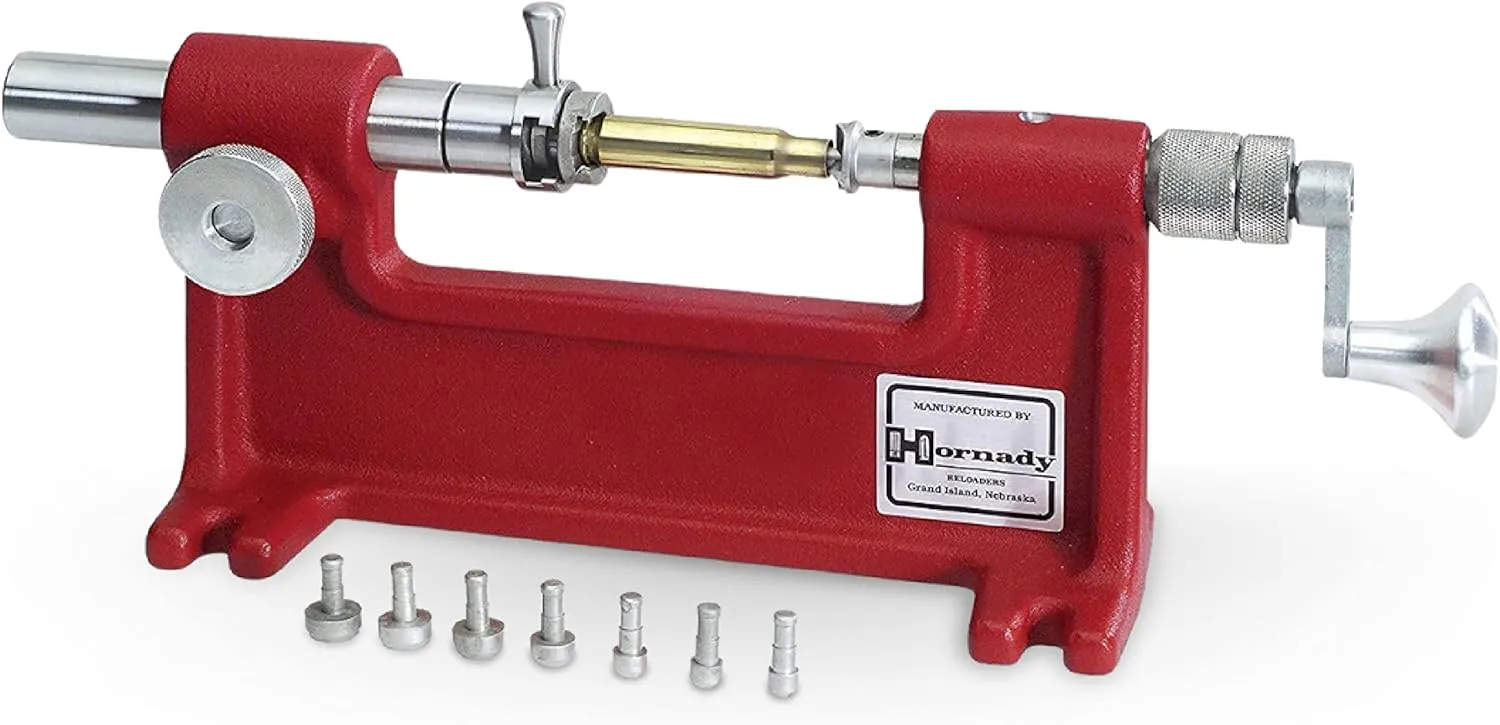 Hornady Cam-Lock Trimmer 050140 - Reloading Case Trimmer Accurately Restore Fired Cases Up to 50 Calibers - Unique Brass Trimmer with Micro Adjust Cutter, 7 Pilot Sizes, & Large Diameter Cutting Head