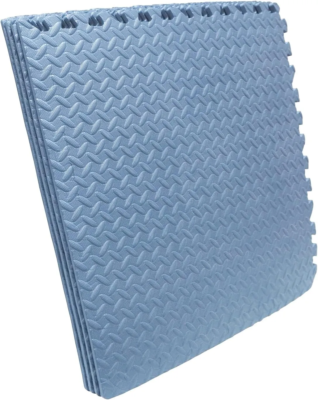HTTMT- SkyBlue 12X(24 Sqft) Gym Floor Mat 24x24 EVA Foam Interlocking Exercise Fitness Puzzle Floor Gym Yoga Mat Workout Pad [P/N: MTET-HOME012-12PC]