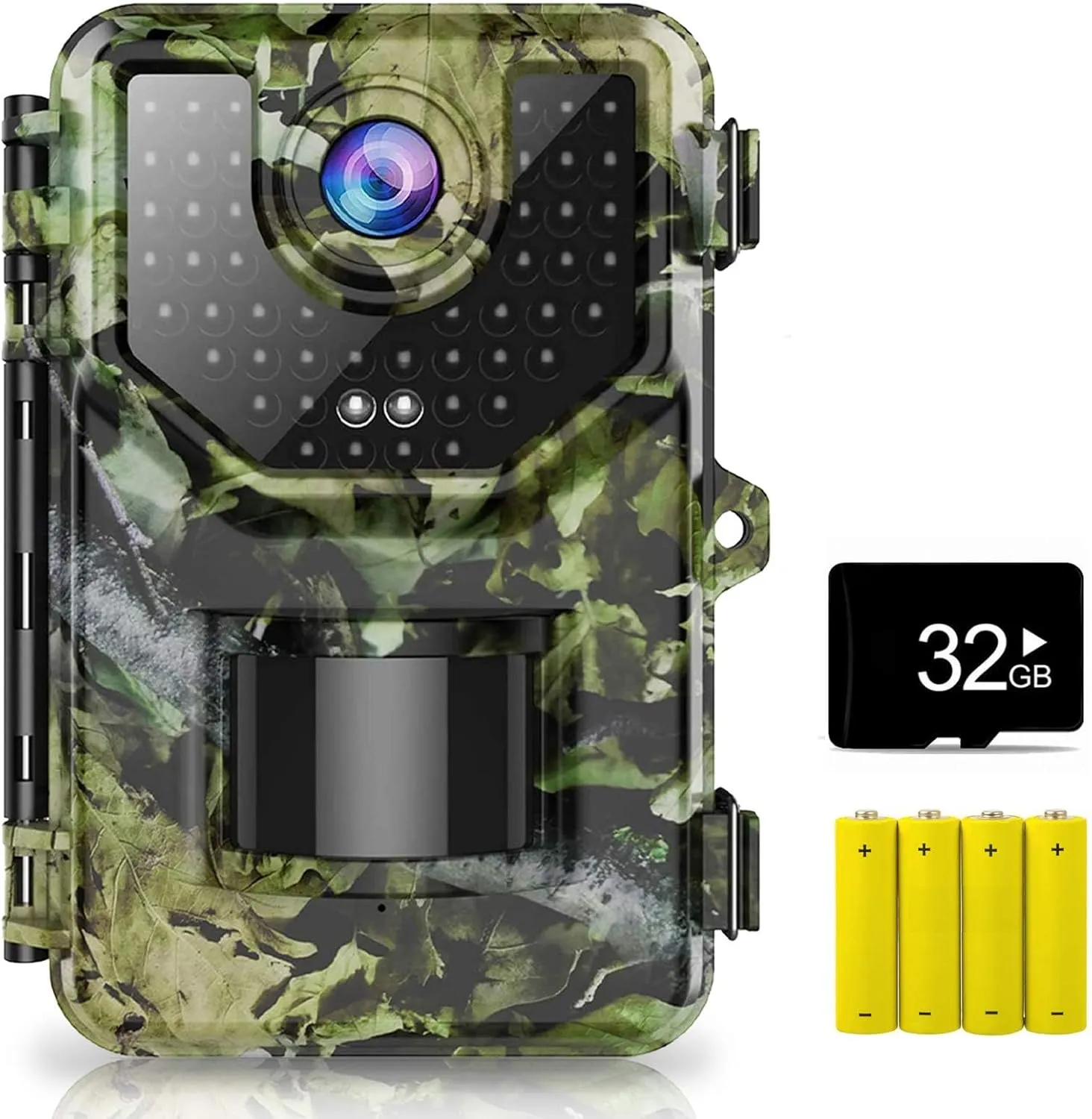 Hunting Trail Cam with 48pcs No Glow Infrared LED for Wildlife Monitoring, 1520P 20MP Game Camera with Night Vision Motion Activated Waterproof 120°Wide-Angle