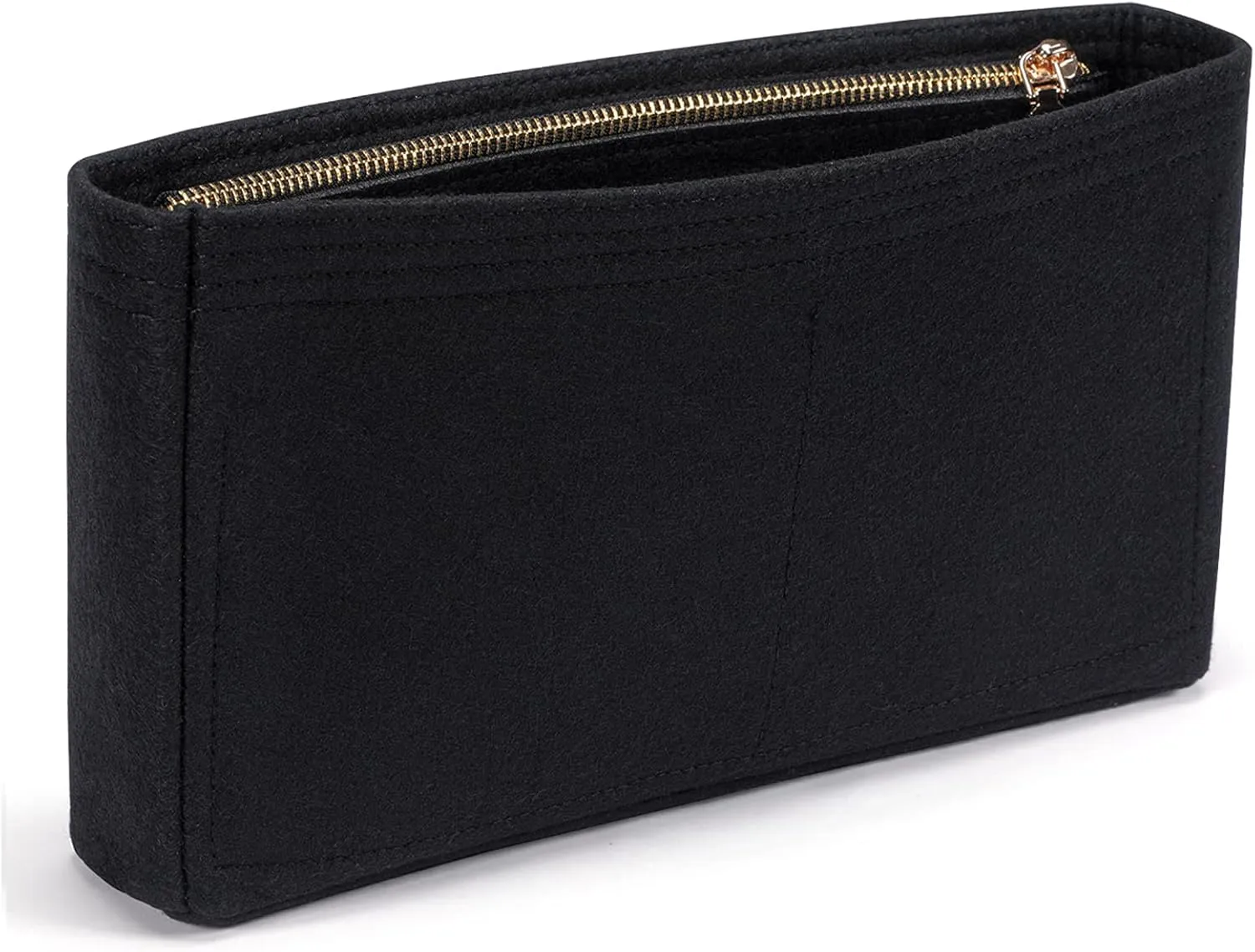 HyFanStr Small Purse Organizer with Zipper, Felt Insert Bag Organizer Handbag Tote Liner Pouch for Women