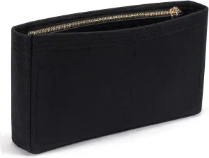 HyFanStr Small Purse Organizer with Zipper, Felt Insert Bag Organizer Handbag Tote Liner Pouch for Women
