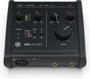 IK Multimedia AXE I/O One - Professional USB Audio Interface with Z-TONE advanced guitar tone shaping, AmpliTube and TONEX software included, high-resolution recording studio equipment