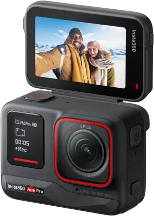 Insta360 Ace Pro - Waterproof Action Camera Co-Engineered with Leica, Flagship 1/1.3" Sensor and AI Noise Reduction for Unbeatable Image Quality, 4K120fps, 2.4" Flip Screen & Advanced AI Features