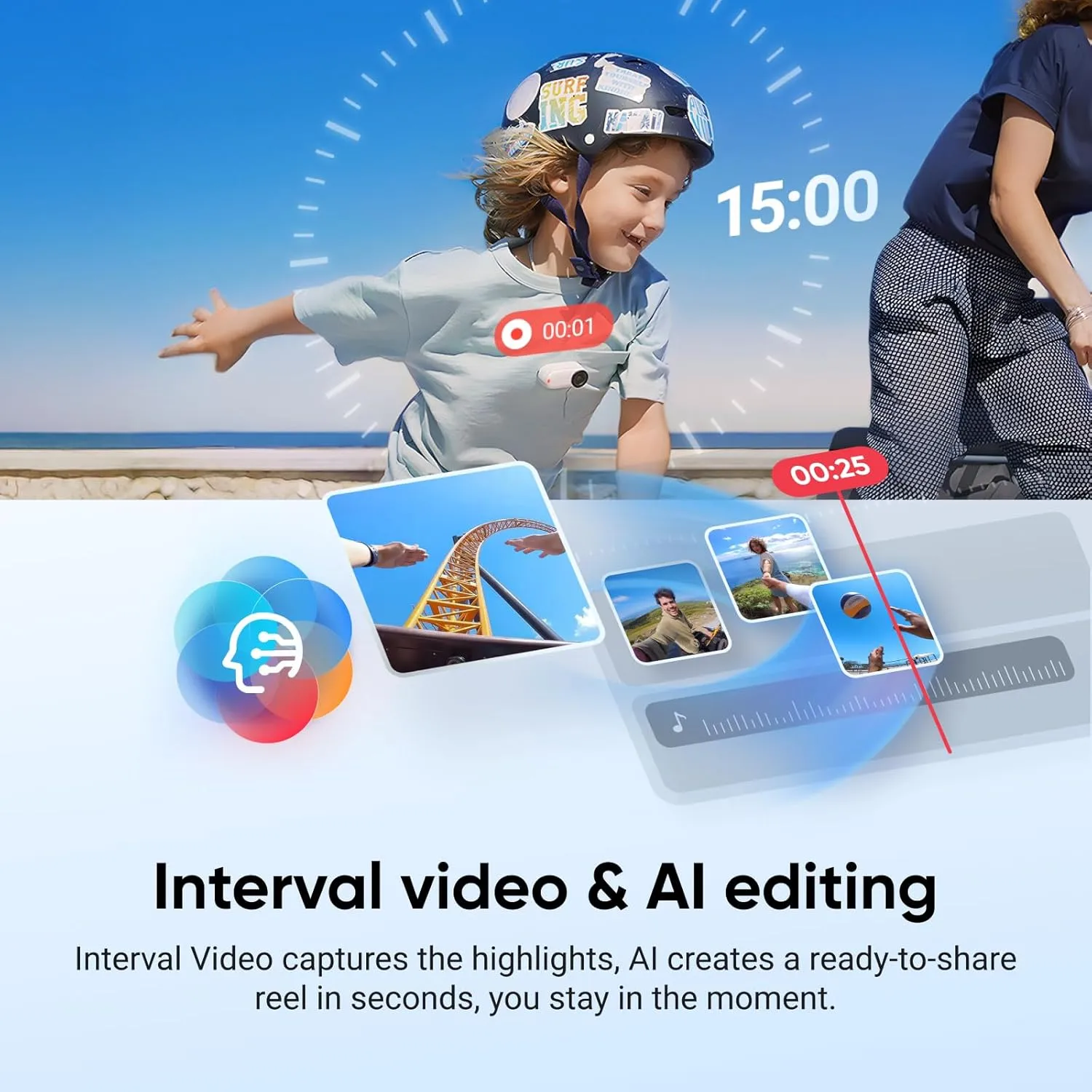 Insta360 GO 3S - 64 GB White 4K Tiny Portable Vlogging Camera, Hands-Free POVs, Mount Anywhere, Stabilization, 140 Min Battery Life, 10m Waterproof, Pet POV
