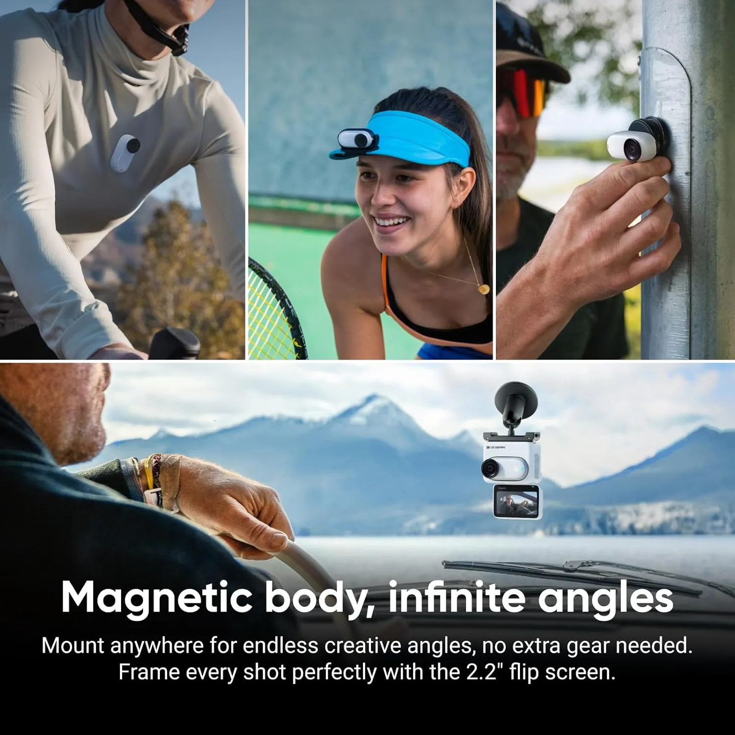 Insta360 GO 3S - 64 GB White 4K Tiny Portable Vlogging Camera, Hands-Free POVs, Mount Anywhere, Stabilization, 140 Min Battery Life, 10m Waterproof, Pet POV