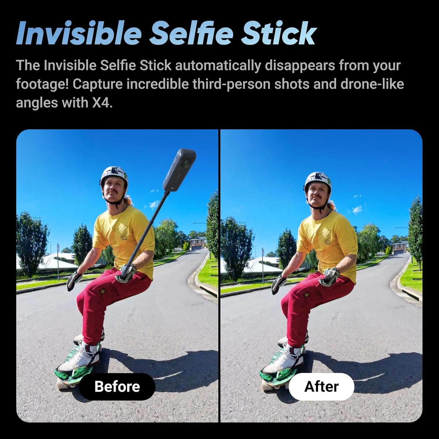 Insta360 X4-8K Waterproof 360 Action Camera, 4K Wide-Angle Video, Invisible Selfie Stick Effect, Removable Lens Guards, 135 Min Battery Life, AI Editing, Stabilization, for Sports, Travel, Outdoor