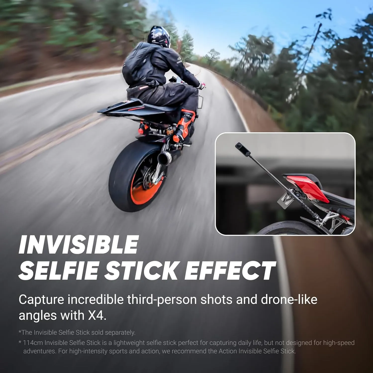 Insta360 X4 Action Bundle - Waterproof 8K 360 Action Camera, 4K Wide-Angle Video, Invisible Selfie Stick Effect, Removable Lens Guards, 135 Min Battery Life, AI Editing, Stabilization