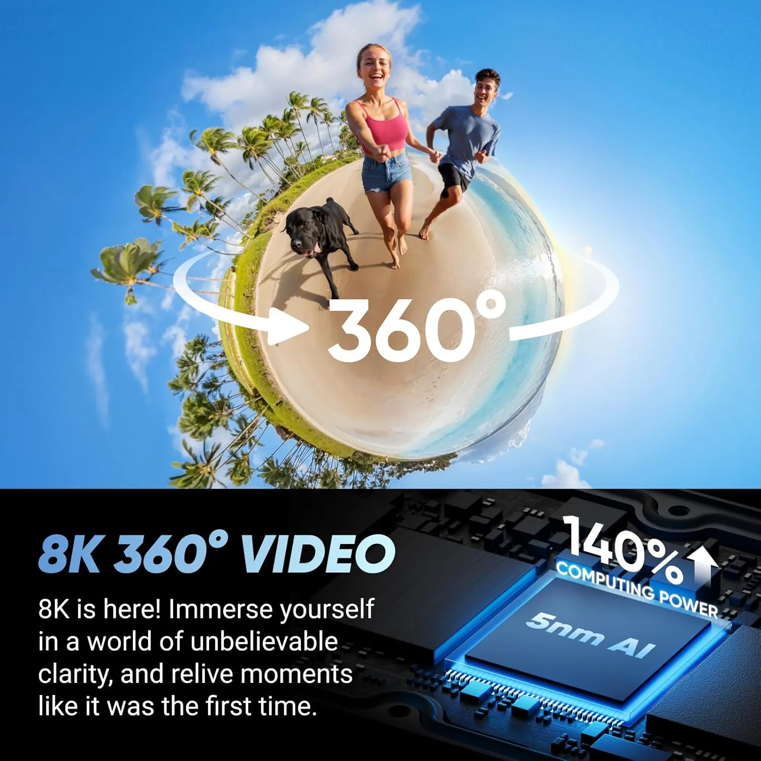 Insta360 X4 Action Bundle - Waterproof 8K 360 Action Camera, 4K Wide-Angle Video, Invisible Selfie Stick Effect, Removable Lens Guards, 135 Min Battery Life, AI Editing, Stabilization