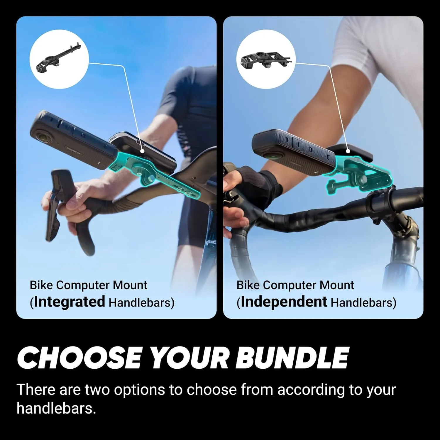 Insta360 X4 Road Cycling Bundle (Integrated) - Waterproof 8K 360 Action Camera, 4K Wide-Angle Video, Invisible Selfie Stick Effect, Removable Lens Guards, 135 Min Battery Life, AI Editing