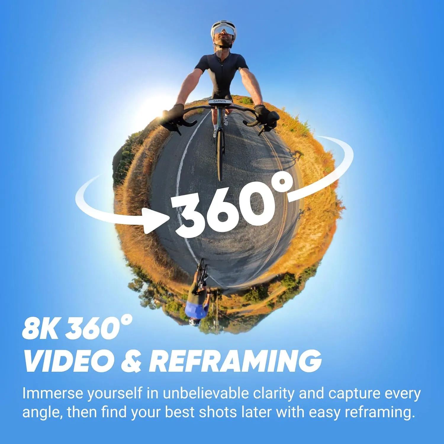 Insta360 X4 Road Cycling Bundle (Integrated) - Waterproof 8K 360 Action Camera, 4K Wide-Angle Video, Invisible Selfie Stick Effect, Removable Lens Guards, 135 Min Battery Life, AI Editing
