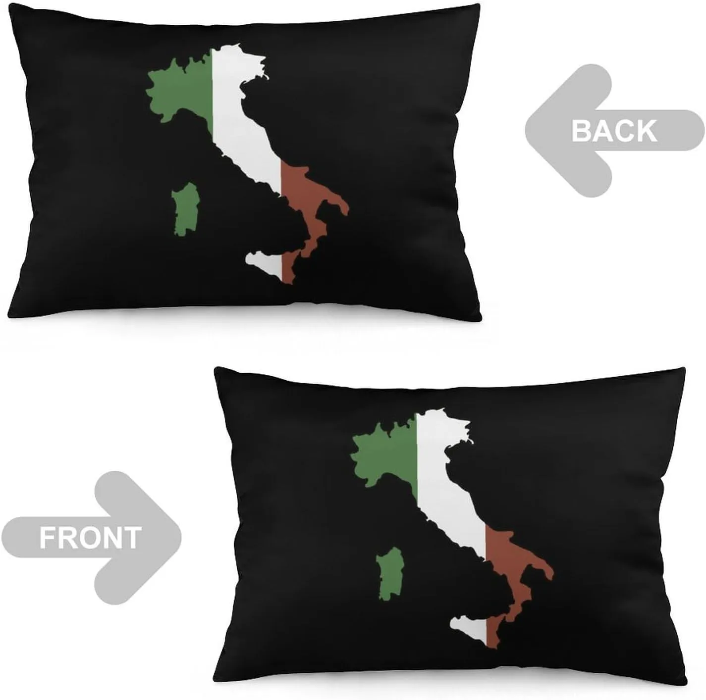 Italy Map Flag Fashion Pillow Cases Beautiful Throw Body Pillow Covers Couch Bed Sofa Car Zipper Closure 12 "x20