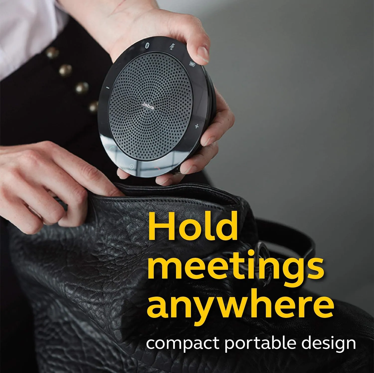 Jabra Speak 510 MS Wireless Bluetooth Speakerphone with Link 370 USB Adapter - Black