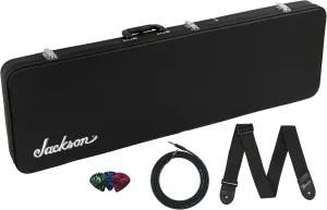 Jackson Dinky/Soloist 6/7 String Economy Hard-shell Case Bundle with Guitar Cable, Guitar Strap, and Picks