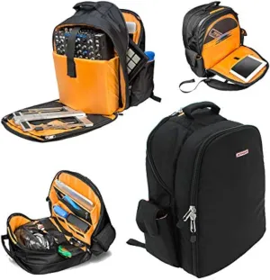 JetPack Prime DJ Backpack for DVS, Mobile, or Club Gigs, Bag Carry Mixers S9, 62, etc., Laptop, Stand, Tablet, Headphone, Vinyl Records, USB Mobile Devices, Needle Case, Cables, Microphone & More